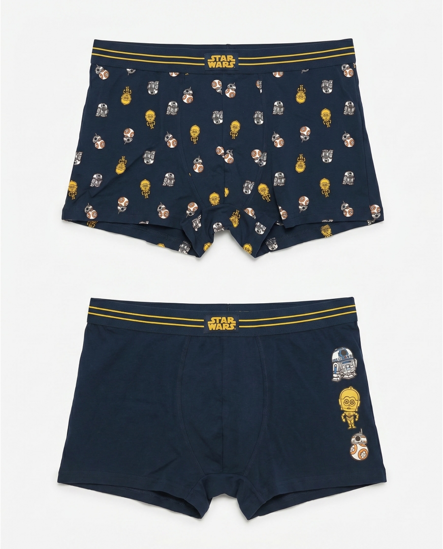 STAR WARS Calzoncillo/Boxer Droids Power para Hombre, (Caja de 2 unidades) PACK FANTASIA