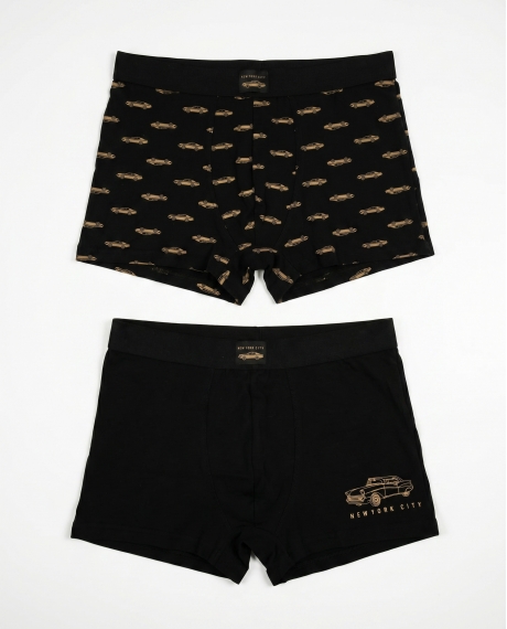 ADMAS Calzoncillo/Boxer Brown New York para Hombre, (Caja de 2 unidades) PACK FANTASIA