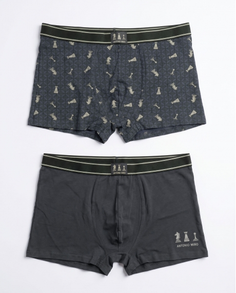 ANTONIO MIRO Calzoncillo/Boxer Chess para Hombre, (Caja de 2 unidades) PACK FANTASIA