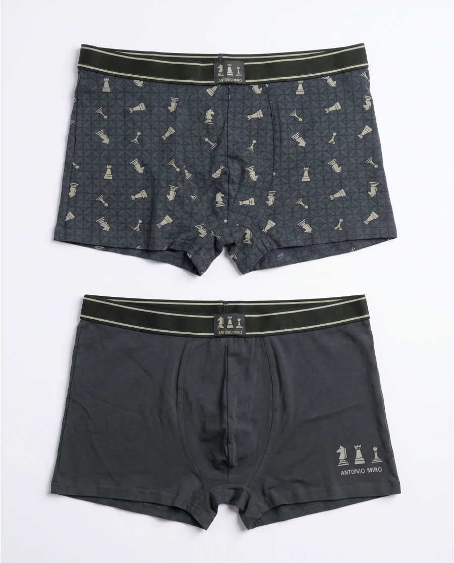 ANTONIO MIRO Calzoncillo/Boxer Chess para Hombre, (Caja de 2 unidades) PACK FANTASIA