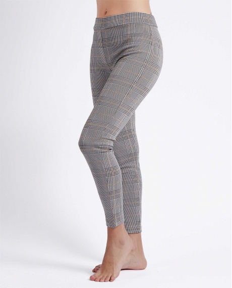 ADMAS Pantalón Elástico Largo Gales para Mujer CUADROS