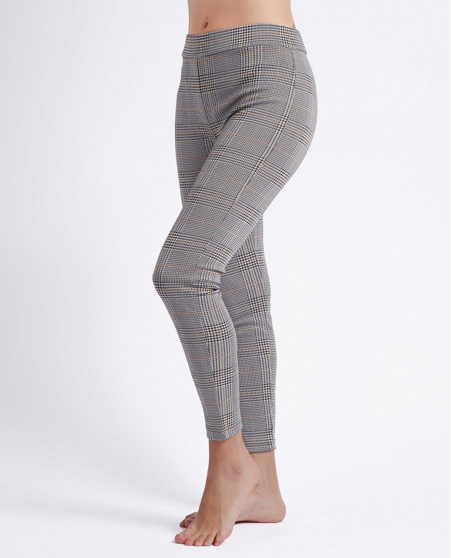 ADMAS Pantalón Elástico Largo Gales para Mujer CUADROS
