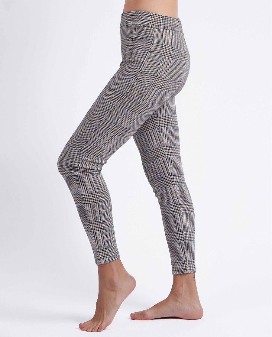 ADMAS Pantalón Elástico Largo Gales para Mujer CUADROS