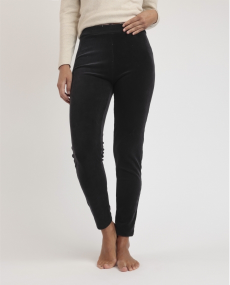 ADMAS Pantalón Elástico Largo Corduroy para Mujer NEGRO