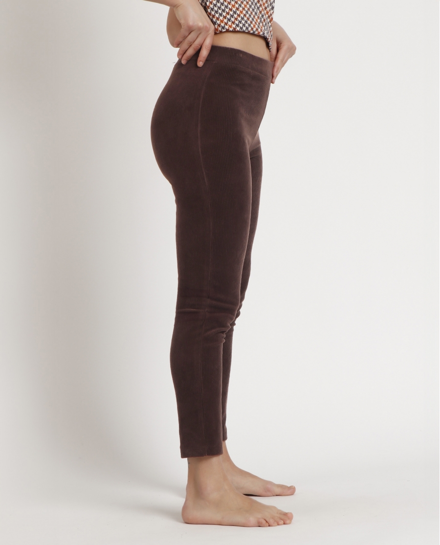 ADMAS Pantalón Elástico Largo Corduroy para Mujer CHOCOLATE