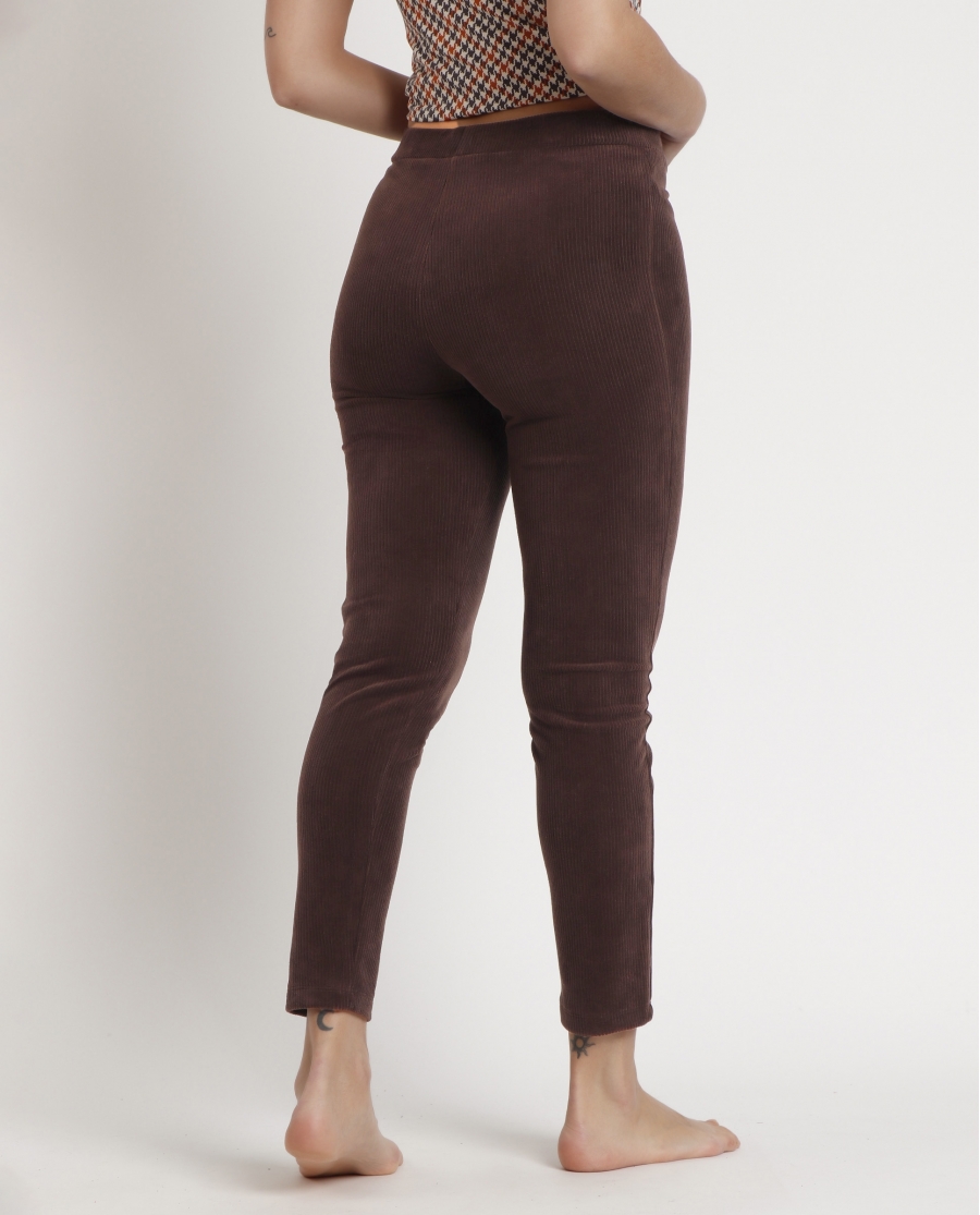 ADMAS Pantalón Elástico Largo Corduroy para Mujer CHOCOLATE