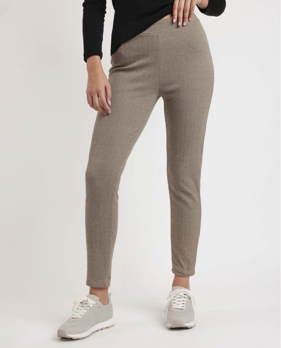 ADMAS Pantalón Elástico Largo Spiga para Mujer BEIGE