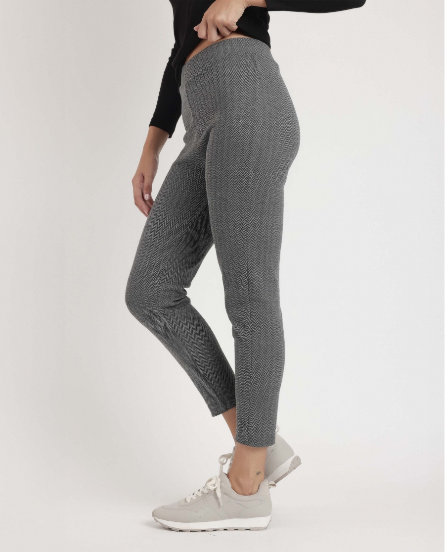 ADMAS Pantalón Elástico Largo Spiga para Mujer GRIS