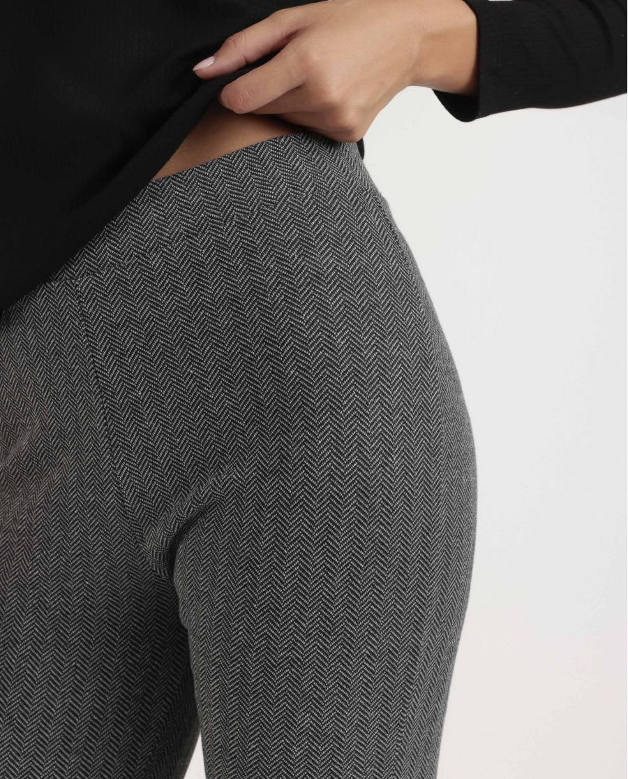 ADMAS Pantalón Elástico Largo Spiga para Mujer GRIS