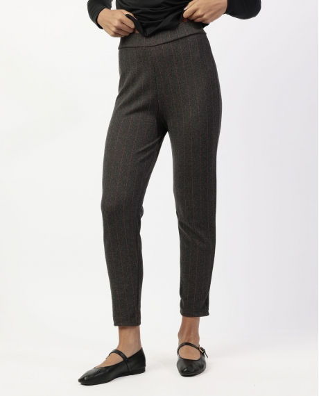 ADMAS Pantalón Elástico Largo Diplomático Rayas para Mujer GRIS JASPE 2