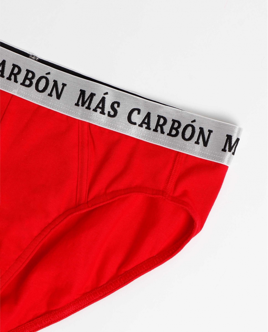 ADMAS Calzoncillo/Slip Carbón para Hombre, (Caja 12 unidades) ROJO
