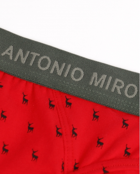 ANTONIO MIRO Calzoncillo/Slip Ciervos Bote Metal Regalo para Hombre ROJO 2
