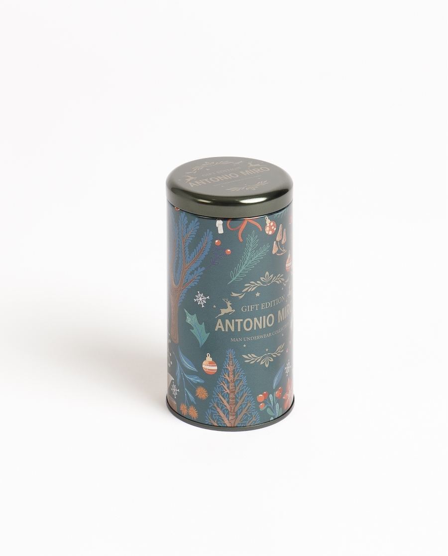 ANTONIO MIRO Calzoncillo/Slip Ciervos Bote Metal Regalo para Hombre, (Caja 12 unidades) ROJO
