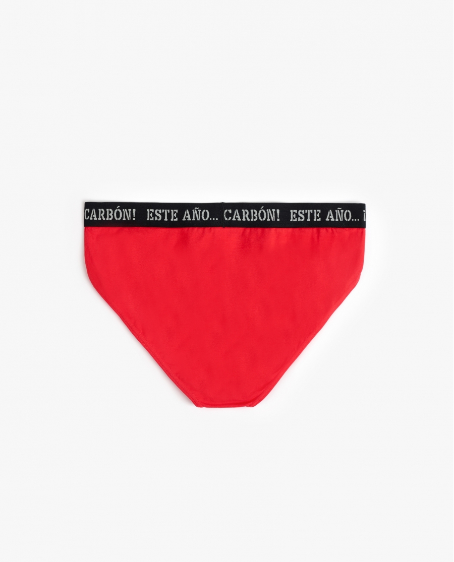ADMAS Calzoncillo/Slip Este Año Carbón para Hombre, (Caja 12 unidades) ROJO