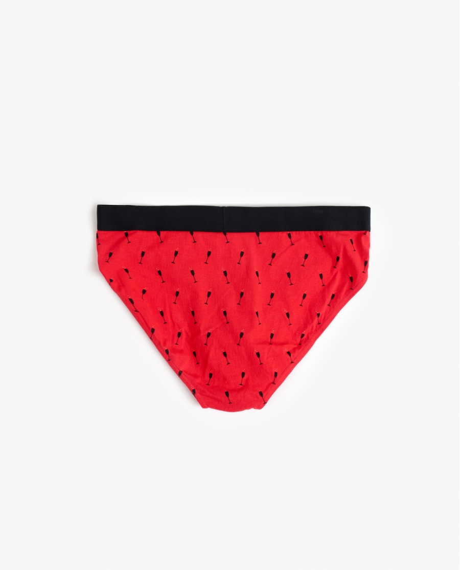 ADMAS Calzoncillo/Slip Botella Cheers para Hombre, (Caja 12 unidades) ROJO