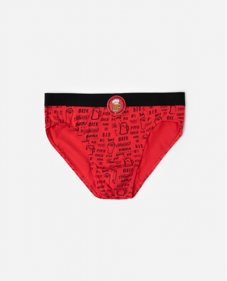 ADMAS Calzoncillo/Slip Cerveza para Hombre, (Caja 12 unidades) ROJO