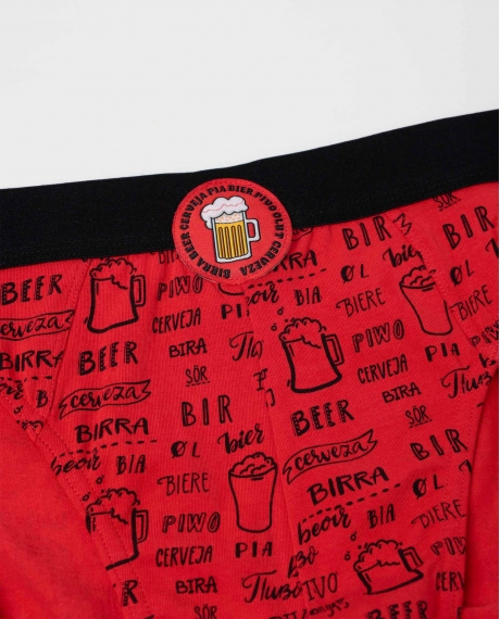 ADMAS Calzoncillo/Slip Cerveza para Hombre, (Caja 12 unidades) ROJO 2