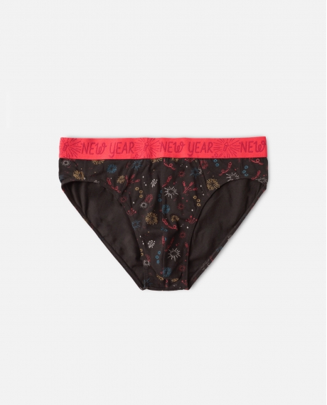 ADMAS Calzoncillo/Slip New Year para Hombre, (Caja 12 unidades) NEGRO
