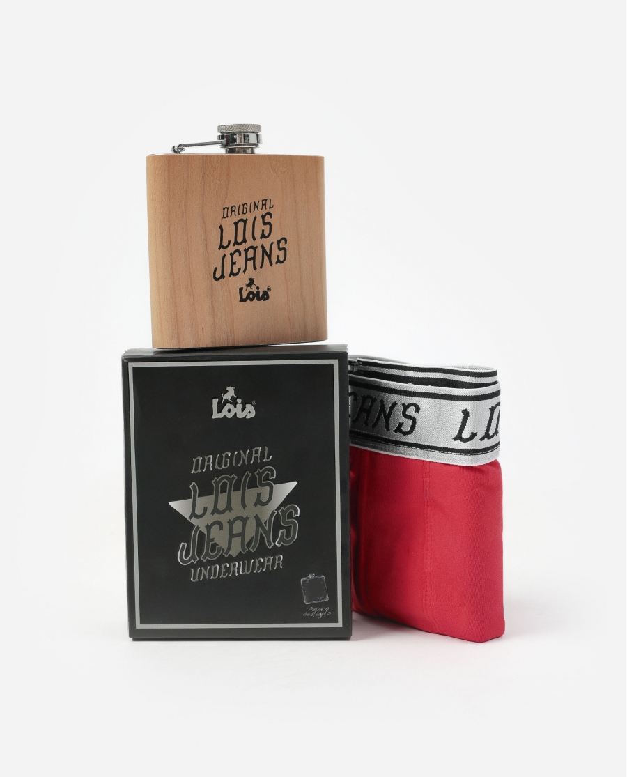 LOIS Calzoncillo/Slip Petaca Caja Regalo para Hombre, (Caja 12 unidades) ROJO