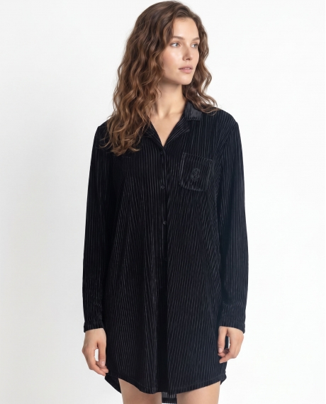 ADMAS CLASSIC Camisola Manga Larga Elegant Stripes para Mujer NEGRO