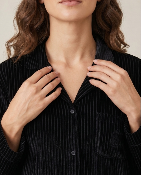 ADMAS CLASSIC Camisola Manga Larga Elegant Stripes para Mujer NEGRO 2