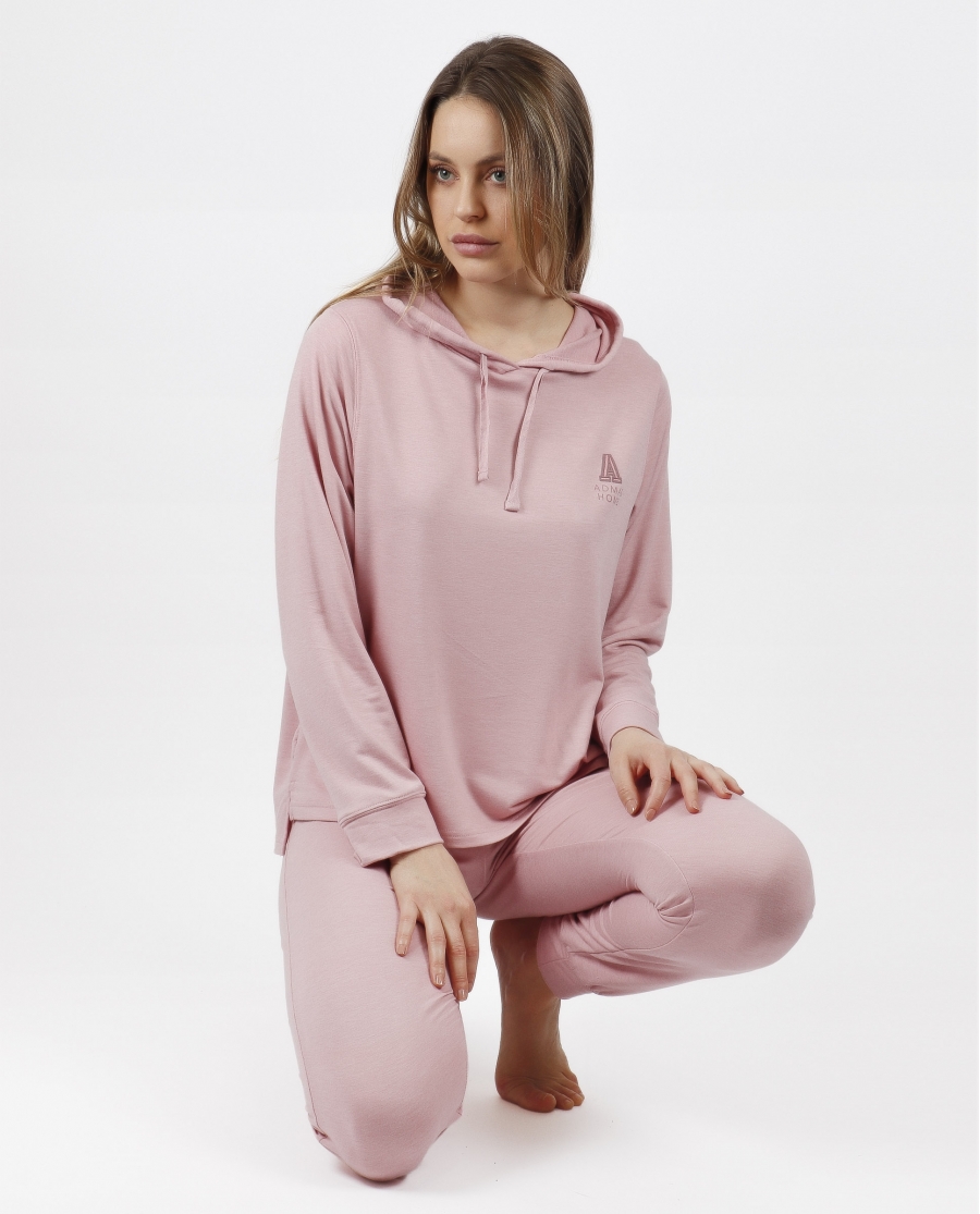 ADMAS HOME Pijama Capucha Manga Larga Make it Happen para Mujer ROSA PALO