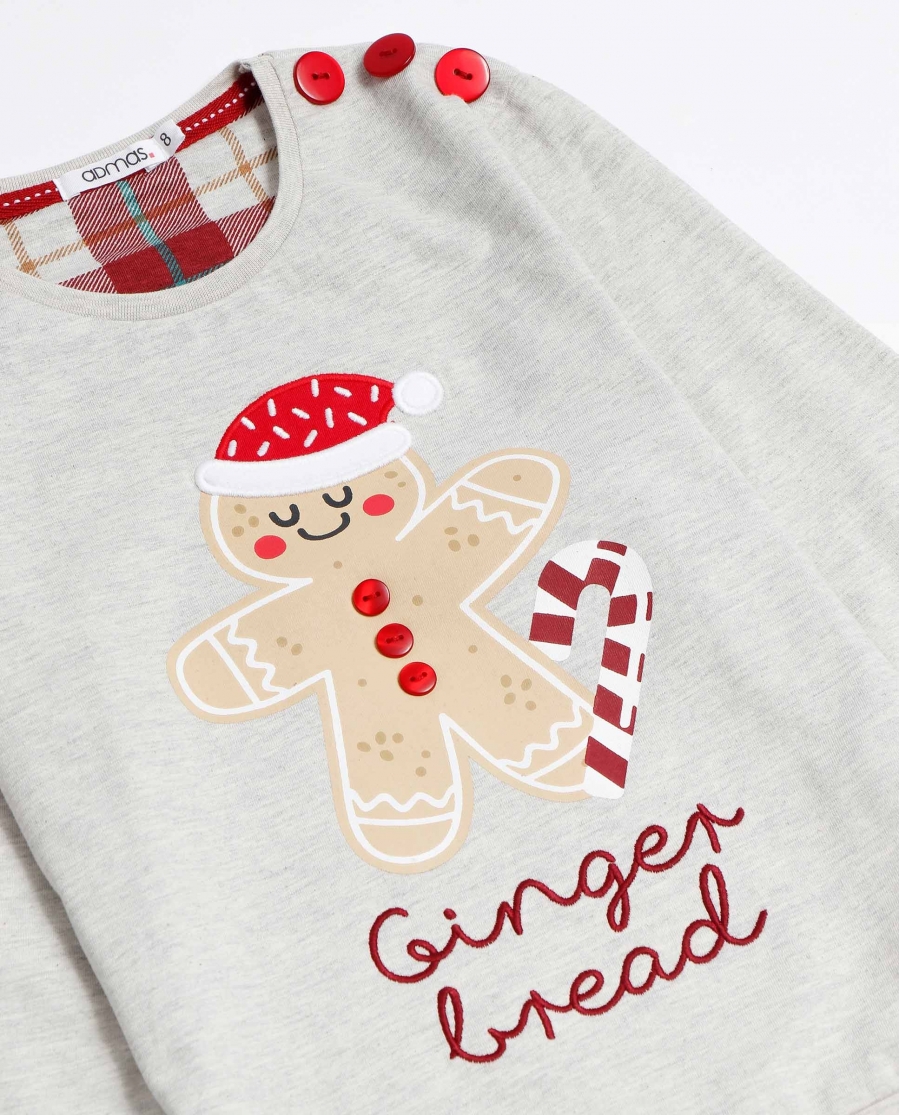 ADMAS Pijama Manga Larga Gingerbread para Niña BEIGE