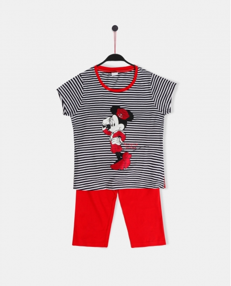 DISNEY Pijama Manga Corta Minnie Sailor para Niña MARINO