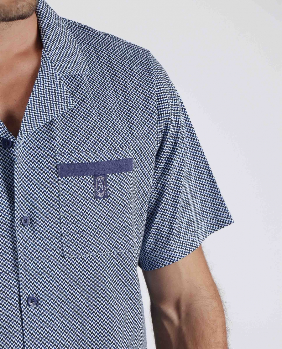 ADMAS CLASSIC Pijama Abierto Manga Corta Mercury para Hombre AZUL