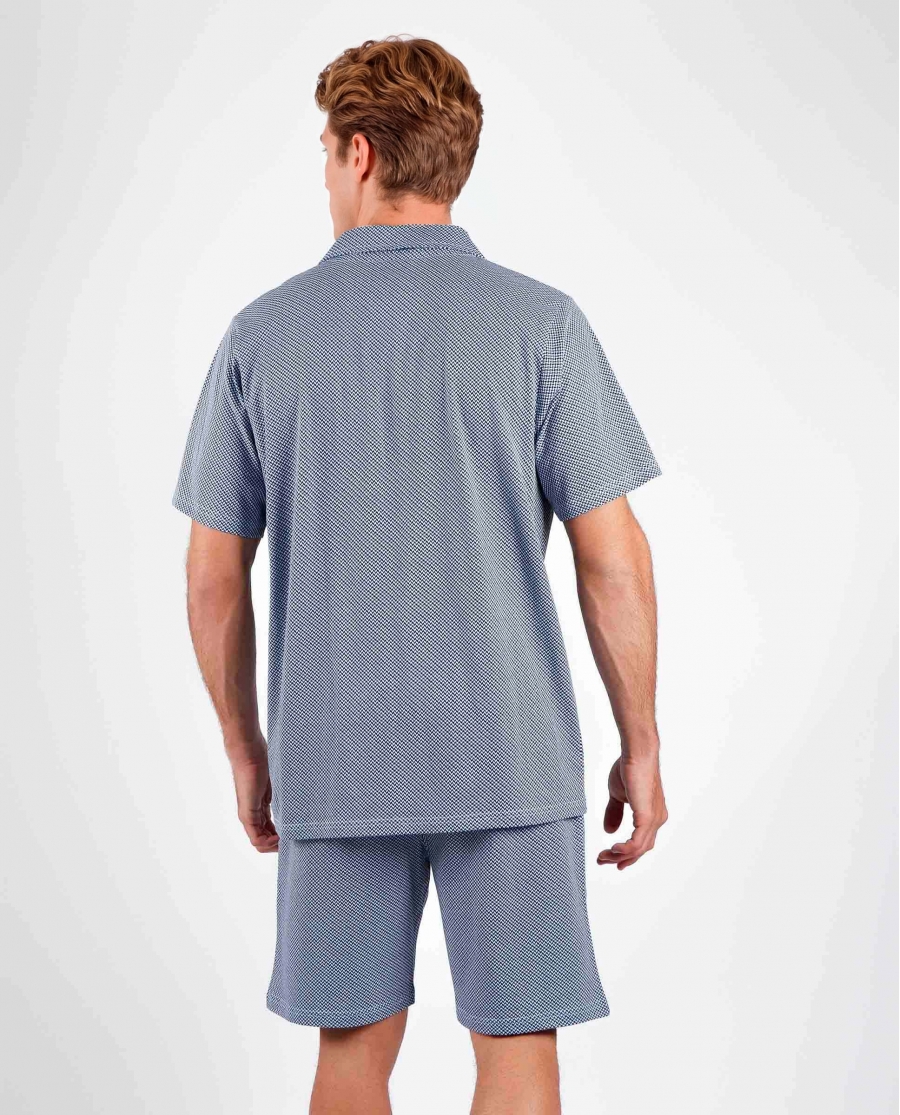 ADMAS CLASSIC Pijama Abierto Manga Corta Mercury para Hombre AZUL