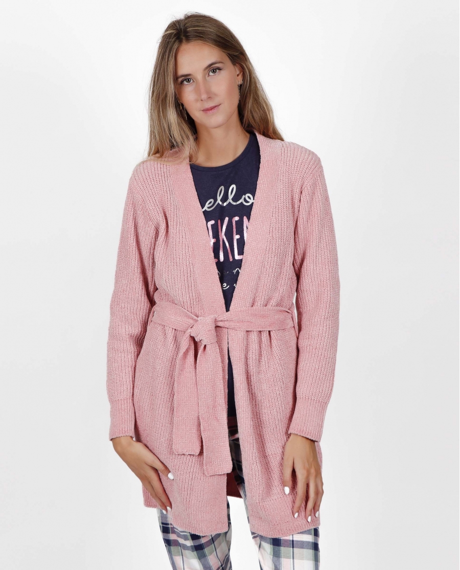 ADMAS Bata Manga Larga Chenilla Take Life para Mujer ROSA