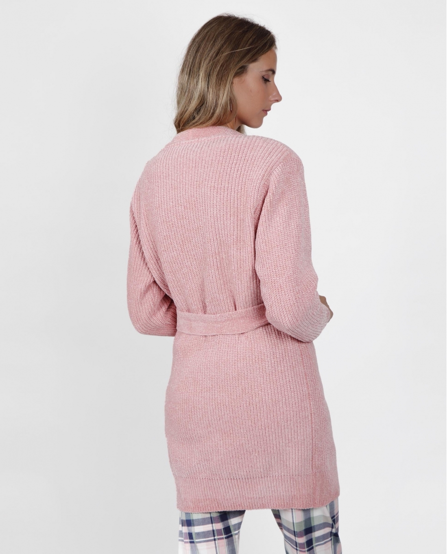 ADMAS Bata Manga Larga Chenilla Take Life para Mujer ROSA