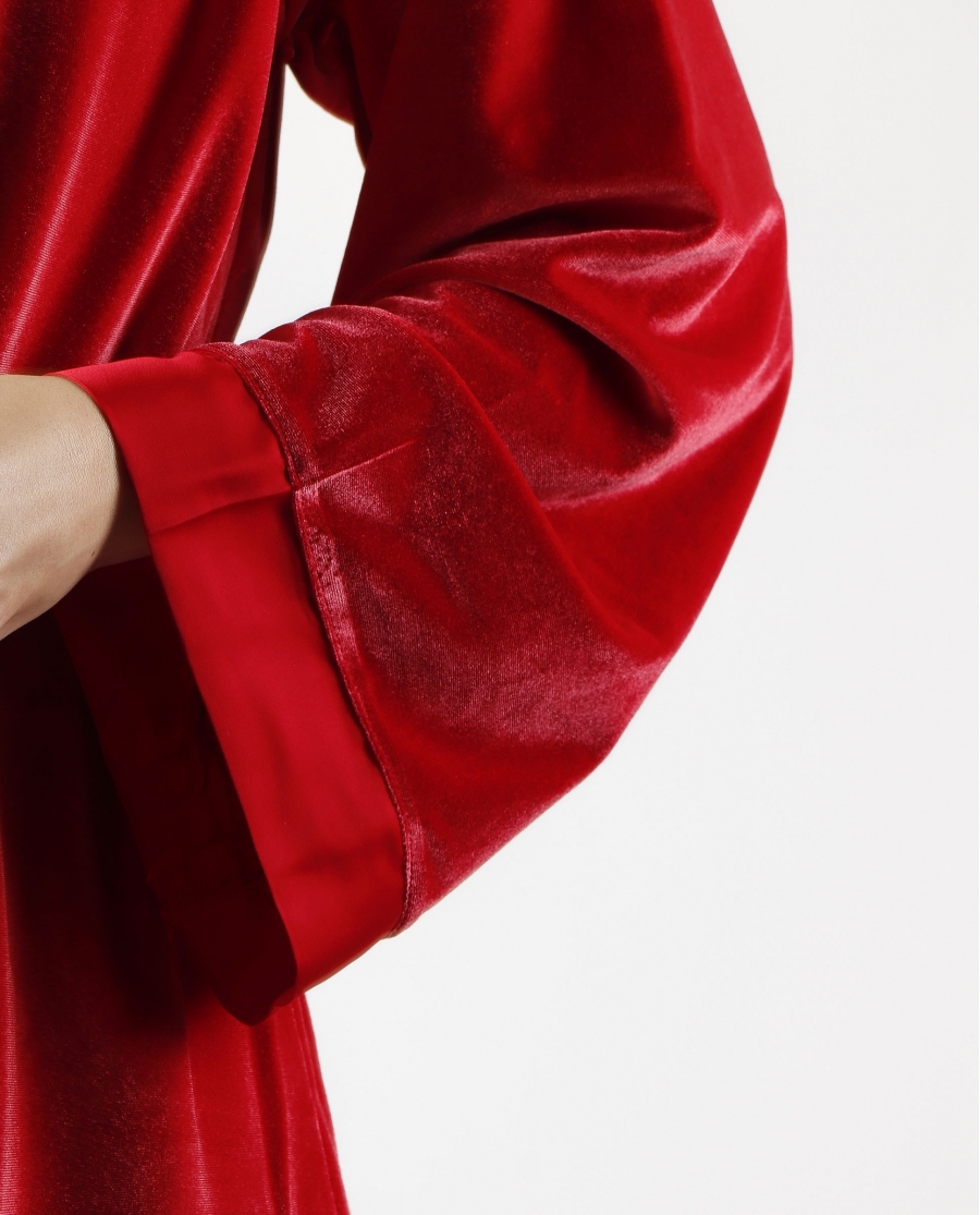 ADMAS CLASSIC Bata Manga Larga Night para Mujer ROJO RUBÍ