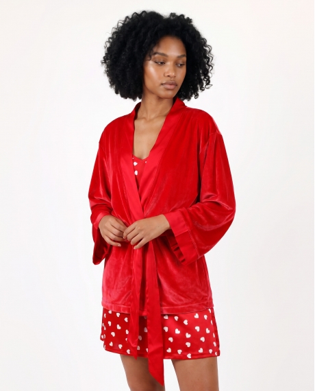 ADMAS CLASSIC Bata Manga Larga Night para Mujer ROJO RUBÍ 2