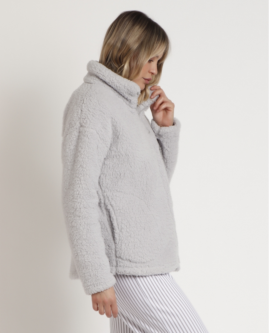 ADMAS HOME Bata Manga Larga Calentita Soft Home para Mujer PERLA