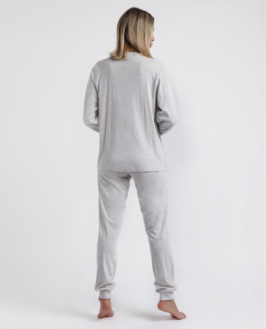 ADMAS CLASSIC Pijama Abierto Manga Larga Winter Classic para Mujer PERLA