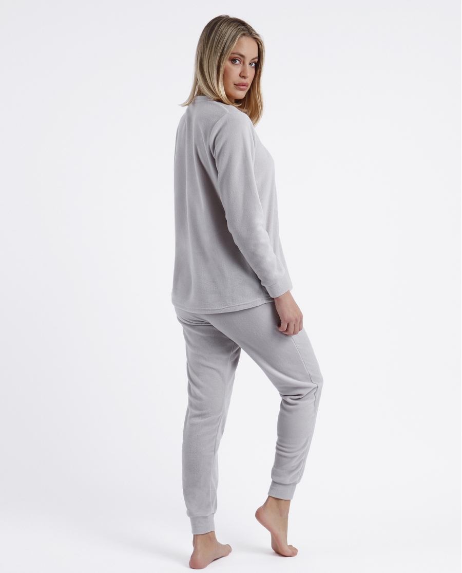 ADMAS Pijama Calentito Manga Larga Morning Mouse para Mujer GRIS