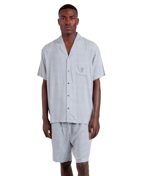 ADMAS CLASSIC Pijama Abierto Manga Corta Stripes & Dots para Hombre AZUL