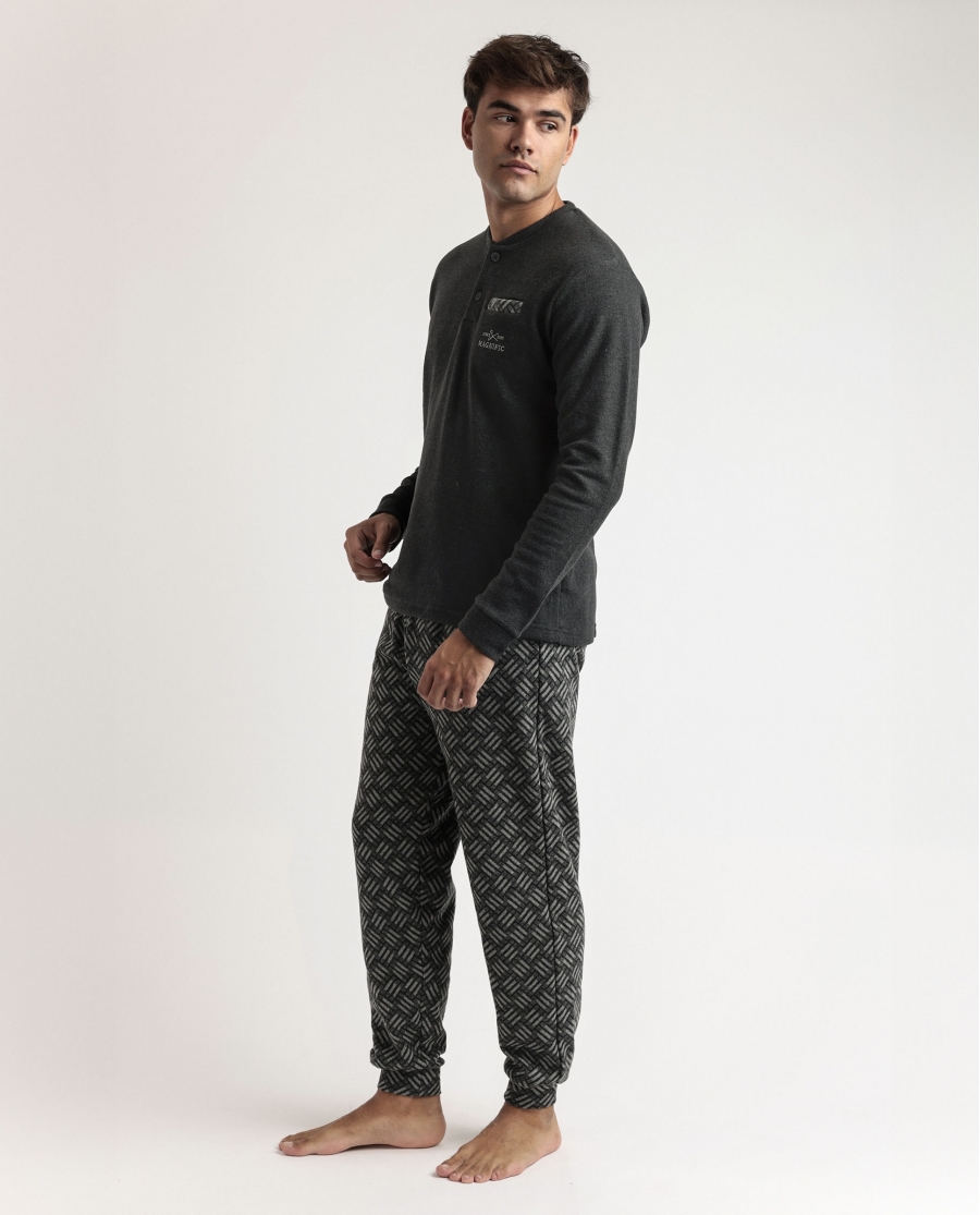 ADMAS MAGNIFIC Pijama Manga Larga Cross A para Hombre GRIS