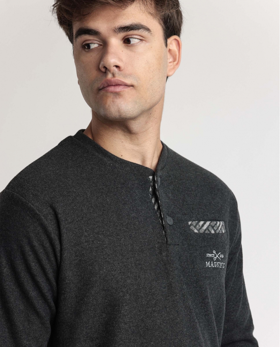 ADMAS MAGNIFIC Pijama Manga Larga Cross A para Hombre GRIS