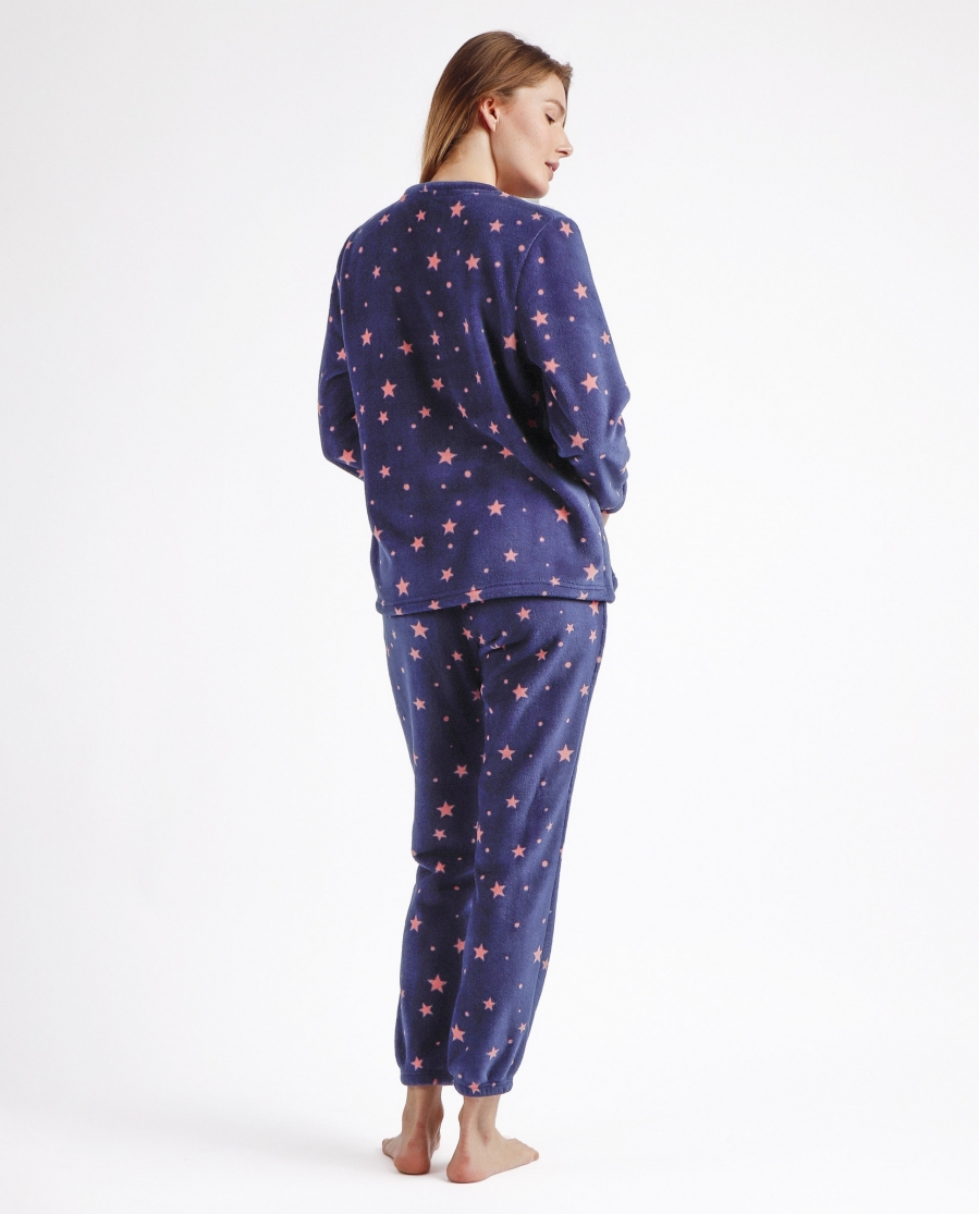 STAY AT HOME Pijama Calentito Manga Larga Magical C para Mujer MARINO