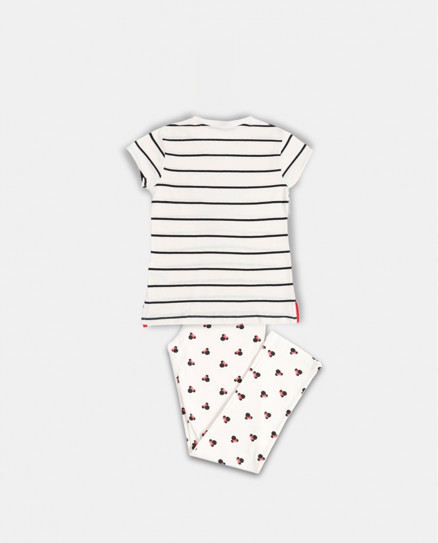 DISNEY Pijama Manga Larga Minnie Sequins para Niña CRUDO