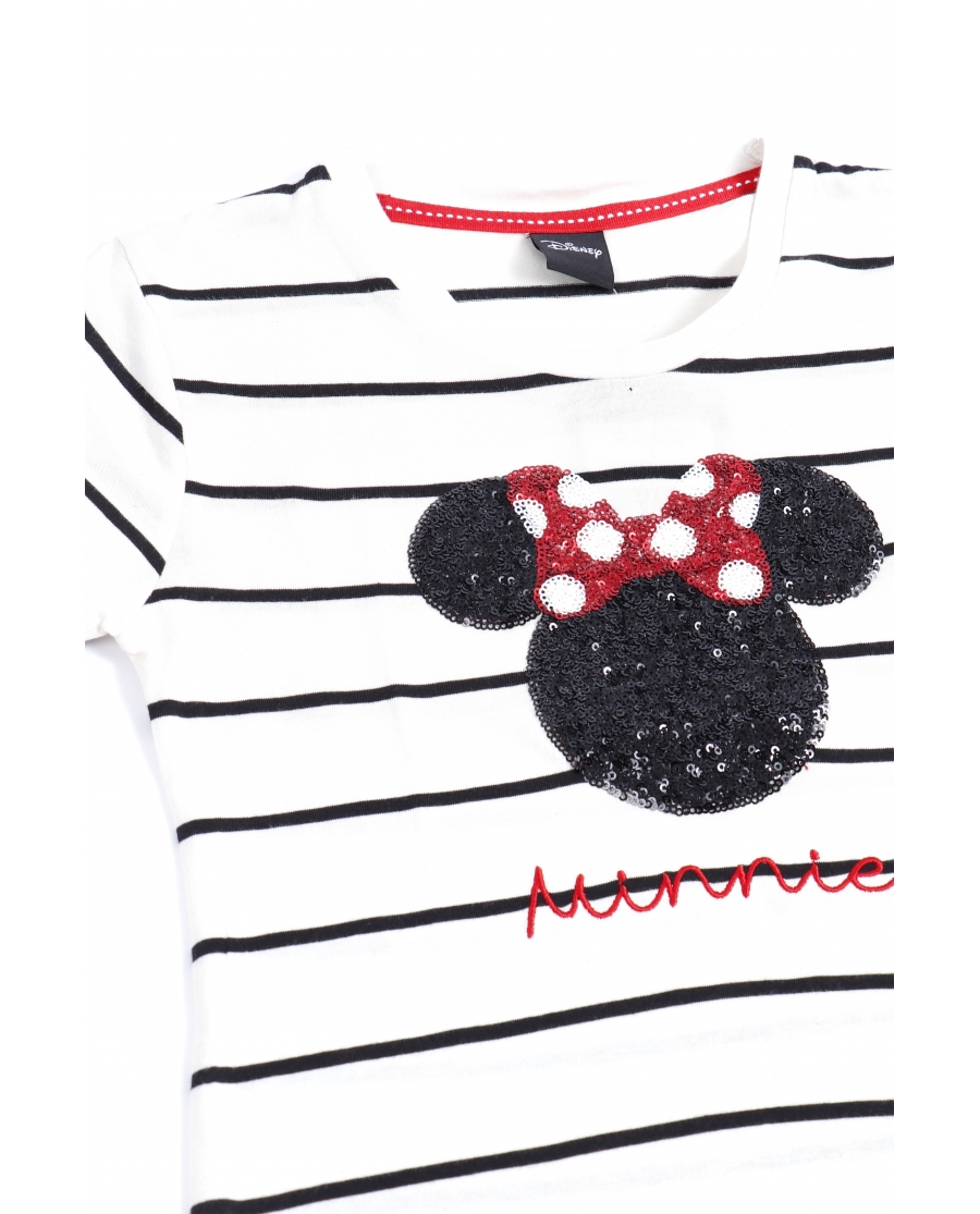 DISNEY Pijama Manga Larga Minnie Sequins para Niña CRUDO