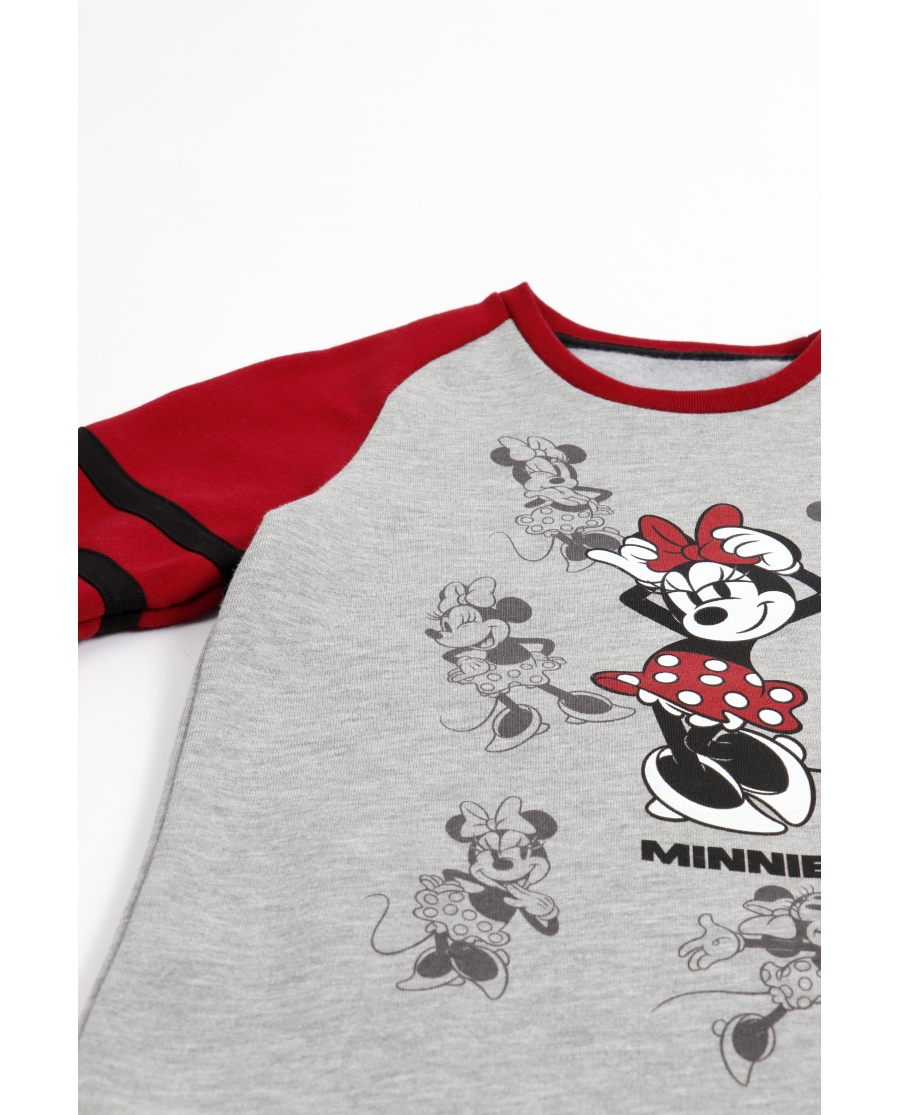 DISNEY Pijama  Manga Larga Minnie Shadows para Niña GRIS JASPE