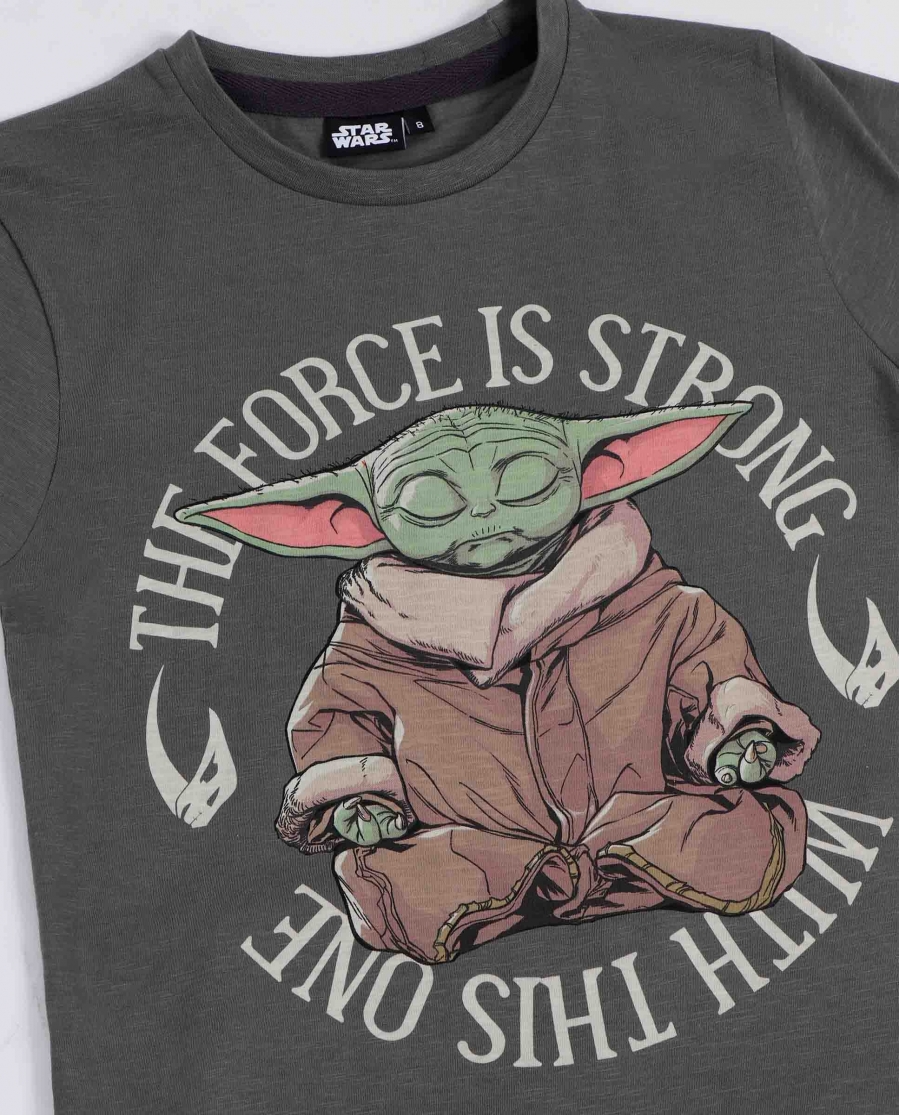 STAR WARS Pijama Manga Corta Baby Yoda para Niño CAQUI