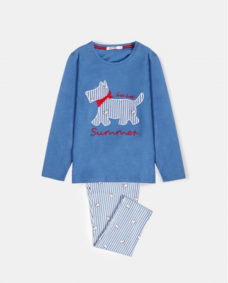 ADMAS Pijama Manga Larga Lou Lou Summer para Niña AZUL