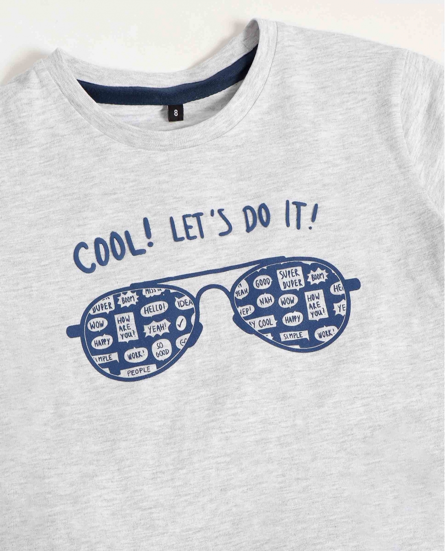 DIVER Pijama Manga Corta Cool para Niño GRIS JASPE