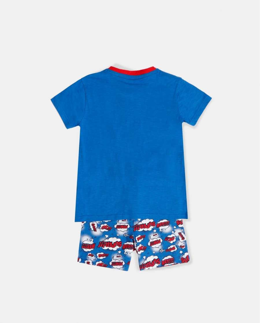 DIVER Pijama Manga Corta Super Dad para Niño AZULON