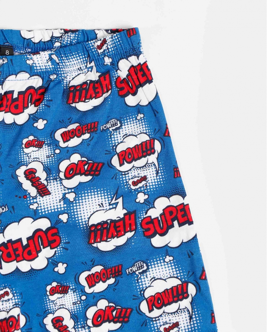 DIVER Pijama Manga Corta Super Dad para Niño AZULON