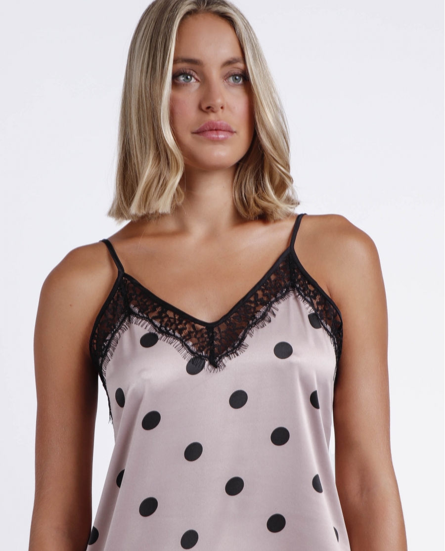 ADMAS CLASSIC Camisola Tirantes Elegant Dots para Mujer PIEDRA